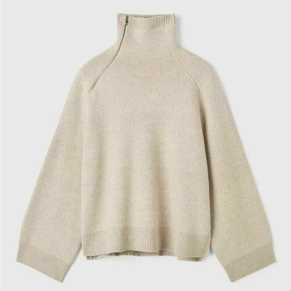 Toteme Double-sided yak knit sweater pullover oatmeal